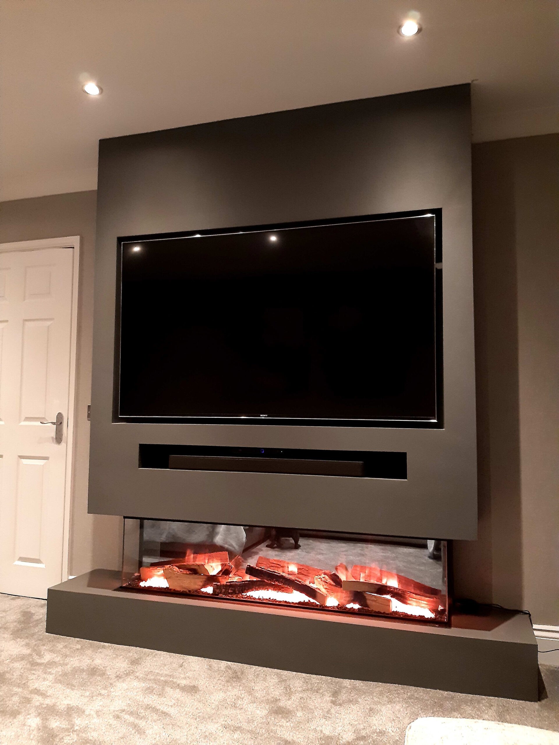 Space Grey Free-Standing Media Wall - Xclusive Kitchens Sheffield