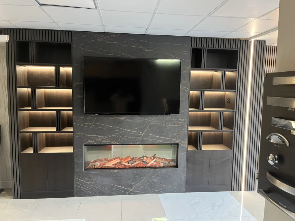 Lastest media wall design with Natural materials