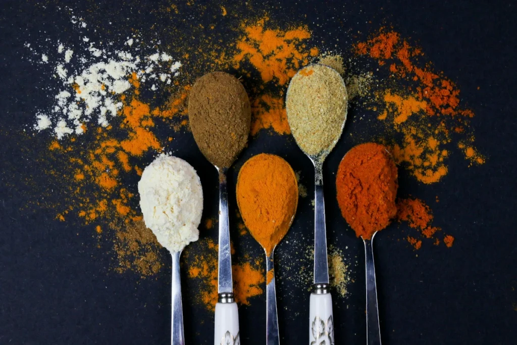 kitchen colour spices on spoon