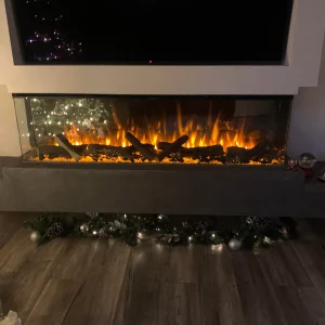 white media-wall electric fireplace