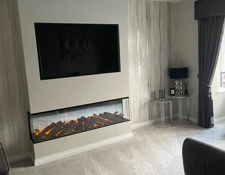 Modern-Electric-Fireplace-with- Neutral-Media-Wall