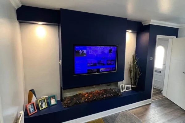 Tangaroa Color Centrepiece Media Wall with Panoramic Electric Fire